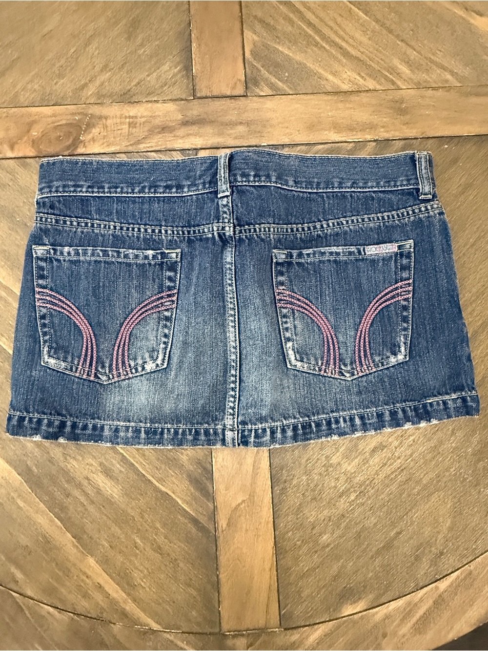 Hollister Vintage Y2K Size 9 Micro Mini Jean Denim Distressed Skirt 100% Cotton